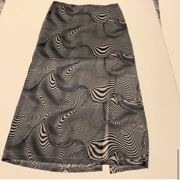 Rare UNIF Cid Optical Illusion Crop Top Maxi Skirt Set M/L - Picture 7 of 8